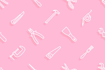 Seamless pattern on the theme of tools and repairs.