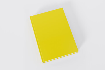 mockup of a rectangular book with a blank glossy cover on white background. Isolated with clipping path.