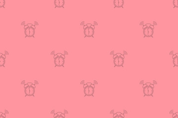 Seamless pattern from alarm clocks. Background on the theme of clocks, alarm clocks.