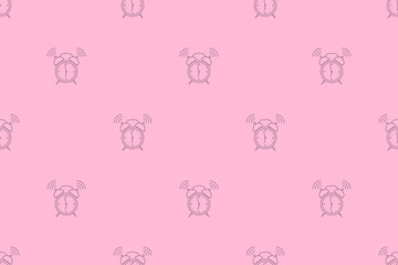 Seamless pattern from alarm clocks. Background on the theme of clocks, alarm clocks.