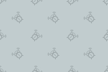 Seamless pattern from alarm clocks. Background on the theme of clocks, alarm clocks.