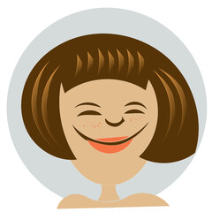 Minimalist cartoon style portrait of a woman