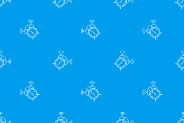 Seamless pattern from alarm clocks. Background on the theme of clocks, alarm clocks.