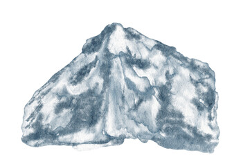 Watercolor abstract blue and green mood landscape painting