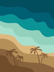 illustration of a beach