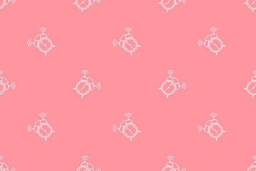 Seamless pattern from alarm clocks. Background on the theme of clocks, alarm clocks.