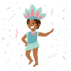 Menina com fantasia de Carnaval brasileiro - ilustra&ccedil;&atilde;o vetorial