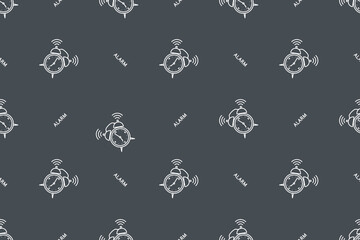 Seamless pattern from alarm clocks. Background on the theme of clocks, alarm clocks.