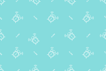 Seamless pattern from alarm clocks. Background on the theme of clocks, alarm clocks.