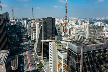 Obraz premium Business avenues. Sao Paulo city, Paulista avenue, Brazil.