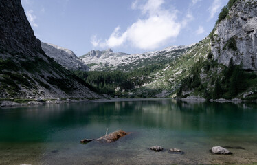 Fototapeta na wymiar Lake Krnsko Jezero in the Julian Alps of Slovenia