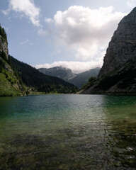 Lake Krnsko Jezero in the Julian Alps of Slovenia