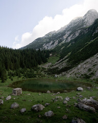 Lake Dupeljsko Jezero in the Julian Alps of Slovenia