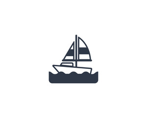 Sailboat vector flat emoticon. Isolated Dinghy illustration. Sailboat icon