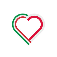 unity concept. heart ribbon icon of italy and poland flags. vector illustration isolated on white background
