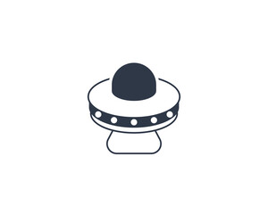 Flying Saucer vector flat emoticon. Isolated UFO illustration. Flying Saucer icon