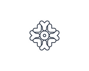 Snowflake vector flat emoticon. Isolated Snow illustration. Snowflake icon