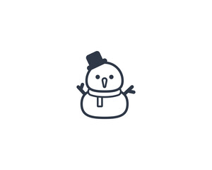 Snowman Without Snow vector flat emoticon. Isolated Snowman illustration. Snowman icon
