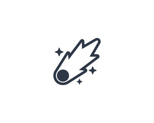 Comet vector flat emoticon. Isolated Comet illustration. Comet icon