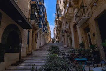 Fototapeta na wymiar Stairs in the city of Valetta