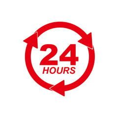 24 hour logo vector icon	