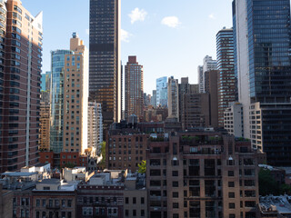 Fototapeta na wymiar Midtown Manhattan as seen from one of the many Building's rooftops.