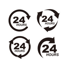 24 hour logo vector icon	