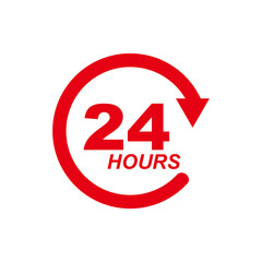 24 hour logo vector icon	