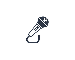 Microphone vector flat emoticon. Isolated Karaoke illustration. Microphone icon