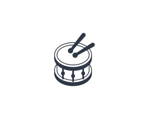 Drum vector flat emoticon. Isolated Drum illustration. Drum with Drumsticks icon