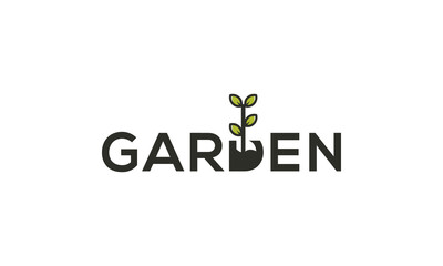 Garden logo design vector templet, 