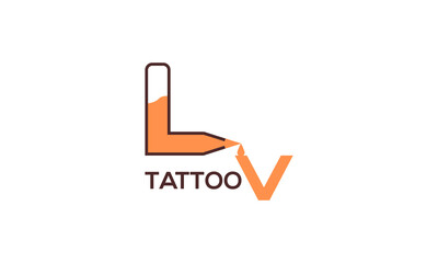 Tattoo logo design vector templet, 