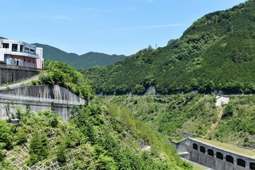 Fototapeta na wymiar ダム,奈良県,日本の風景,湖,河川