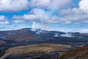 volcano being active in the middle of the day