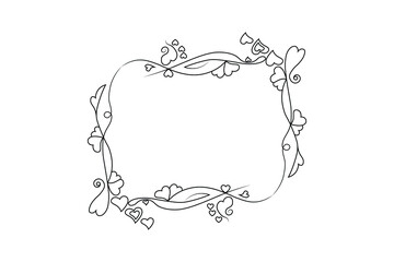 floral hand drawing frame, flower drawing vector