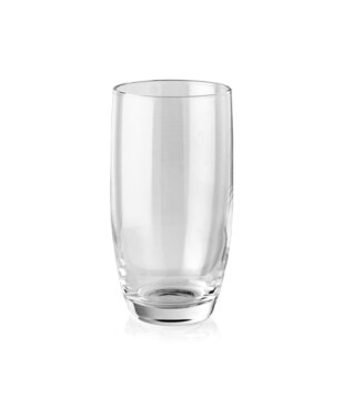 empty glass of water isolated on white background
