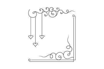 floral hand drawing frame, flower drawing vector