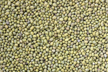 Close-up of dry grains of mung bean. Healthy food. Ecological products.