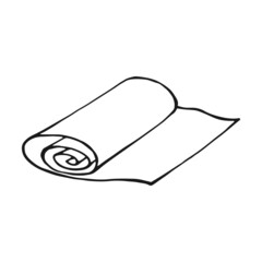 Fabric roll for sewing. Hand drawn illustration converted to vector.