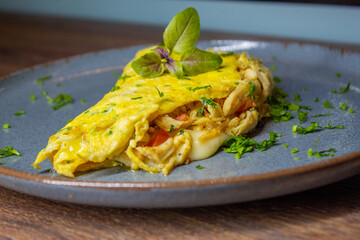 Omelete com frango 