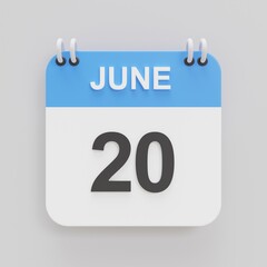 3d rendering of calendar icon