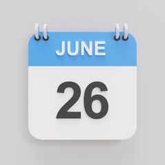 3d rendering of calendar icon