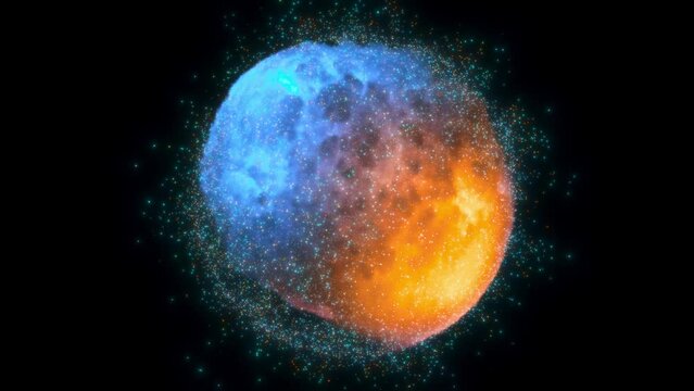 3d animation of Abstract Atom Particle
