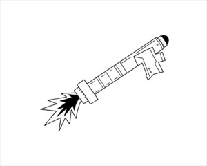 Hand drawn vector illustration of American javelin anti-tank missile system