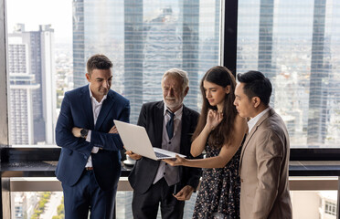 Fototapeta premium Happiness business partnership teamwork meeting and working at office.