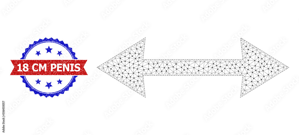 Poster mesh width framework icon, and bicolor grunge 18 cm penis stamp. mesh wireframe symbol created from 