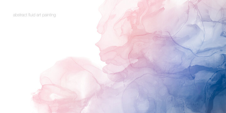 Abstract Art Pink Purple Blue Pastel Gradient Paint Background With Liquid Fluid Watercolor Alcohol Ink Texture