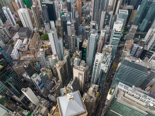 Fototapeta na wymiar Top down view of Hong Kong business district