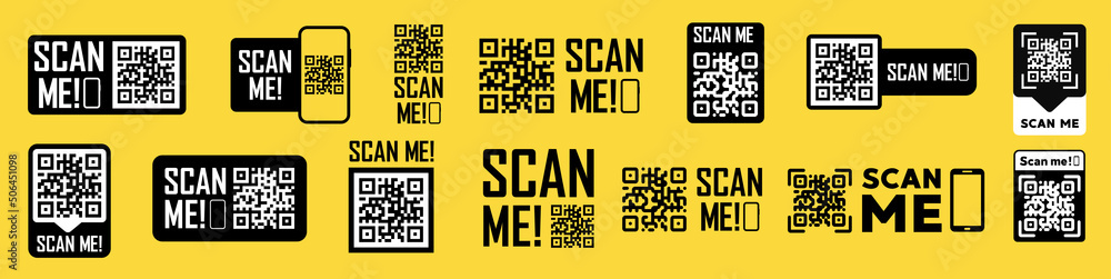 Poster scan qr code flat icon. vector illustration.