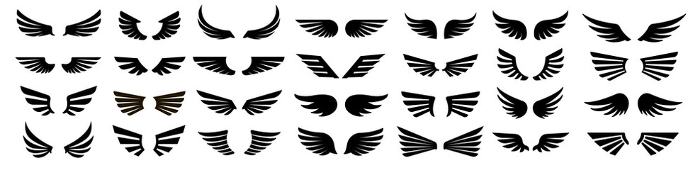 Set of wings icons. Vector illustration. © 4zevar